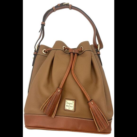 Dooney & Bourke Handbags - Dooney & Bourke Archives 2012 Pebble Leather Drawstring Bag Caramel